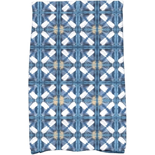 Blue E by design Beach Tile Geometric Print Hand Towel 16 x 25 Blue E by design Beach Tile Geometric Print Hand Towel 16 x 25